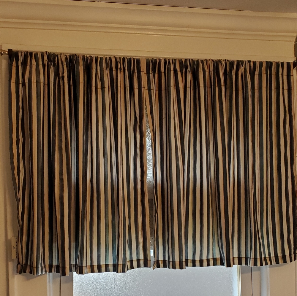 Mackenzie Childs Courtly Stripe Cafe Curtains